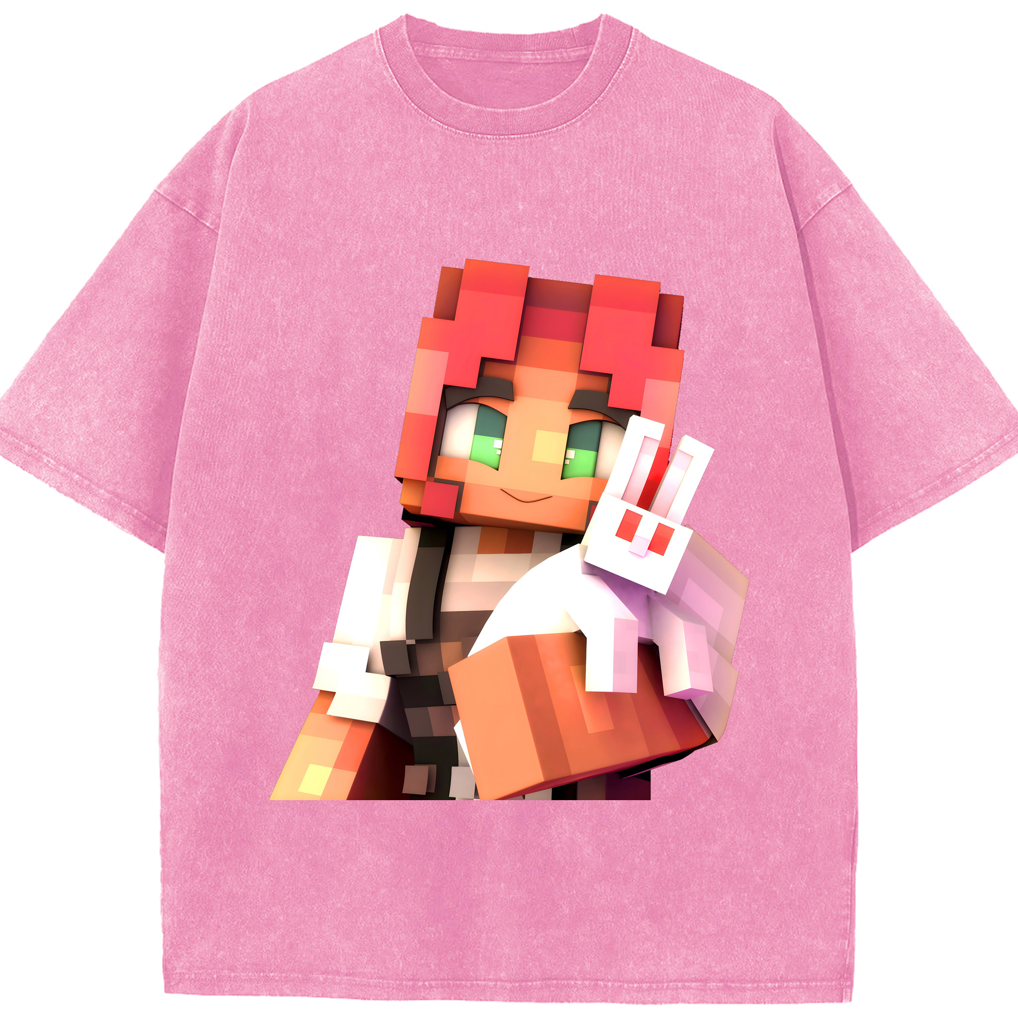 （画像用） マインクラフト ブロックの世界 Minecraft MC Block world 綿100% ヴィンテージ風 半袖Tシャツ（フロントプリント）